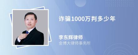 诈骗1000万判多少年