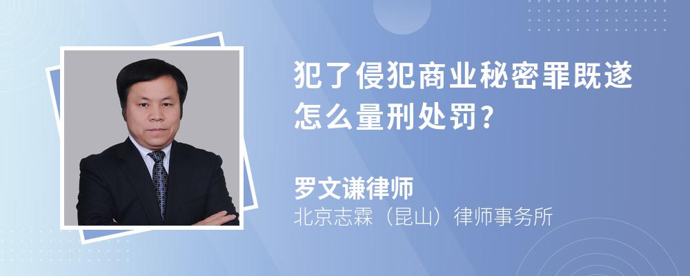 犯了侵犯商业秘密罪既遂怎么量刑处罚?