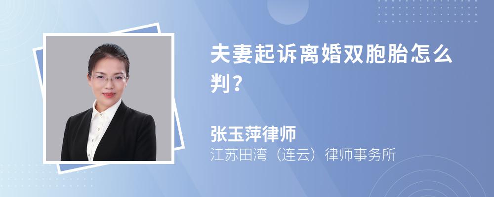 夫妻起诉离婚双胞胎怎么判？