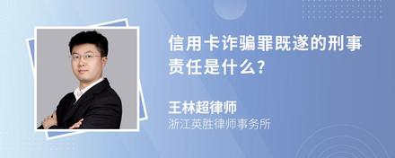 信用卡诈骗罪既遂的刑事责任是什么?