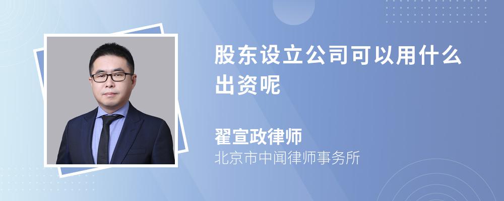 股东设立公司可以用什么出资呢