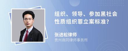 组织、领导、参加黑社会性质组织罪立案标准?