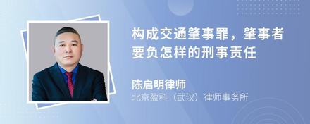 构成交通肇事罪，肇事者要负怎样的刑事责任