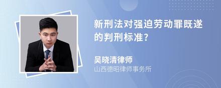 新刑法对强迫劳动罪既遂的判刑标准?