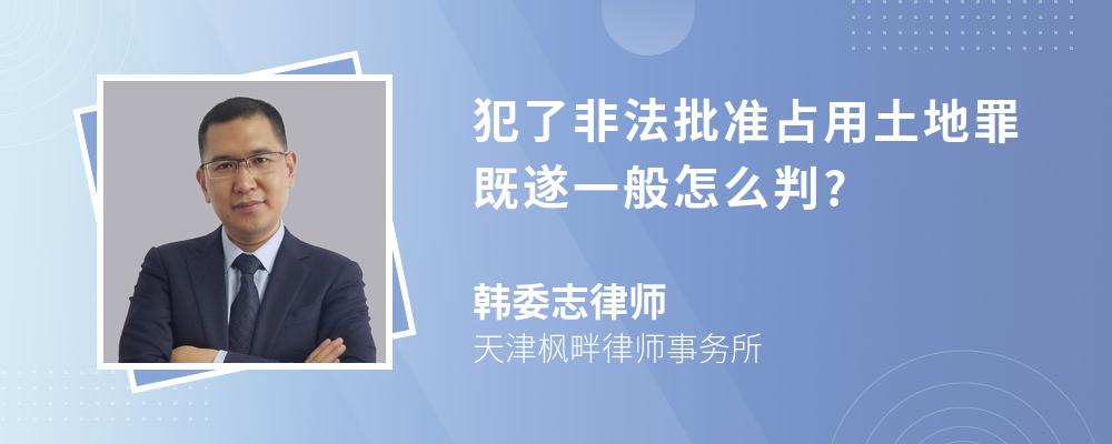 犯了非法批准占用土地罪既遂一般怎么判?