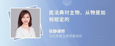 民法典对主物、从物是如何规定的