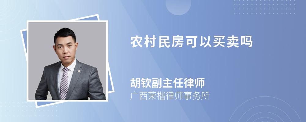 农村民房可以买卖吗