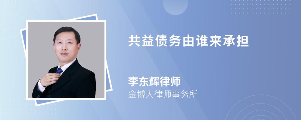 共益债务由谁来承担