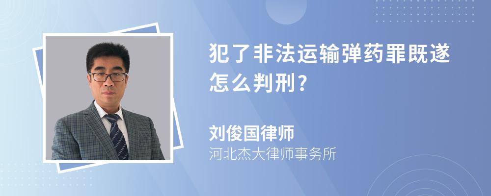 犯了非法运输弹药罪既遂怎么判刑?