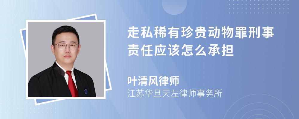 走私稀有珍贵动物罪刑事责任应该怎么承担