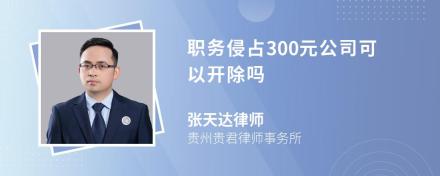 职务侵占300元公司可以开除吗