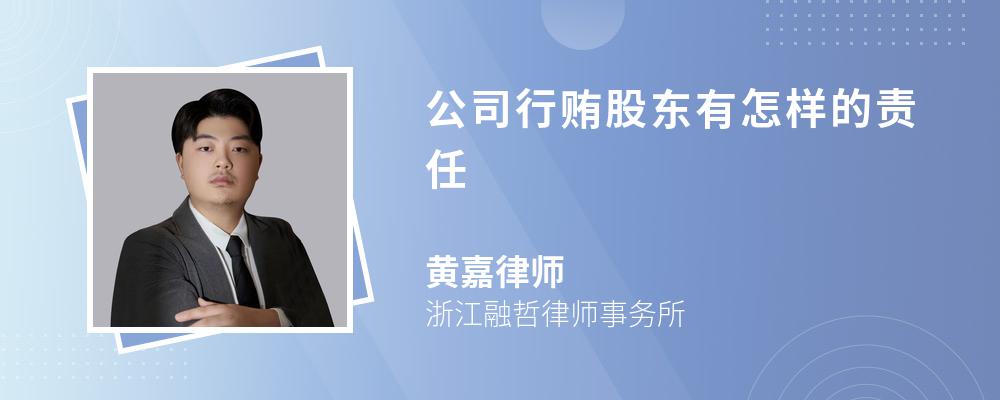 公司行贿股东有怎样的责任