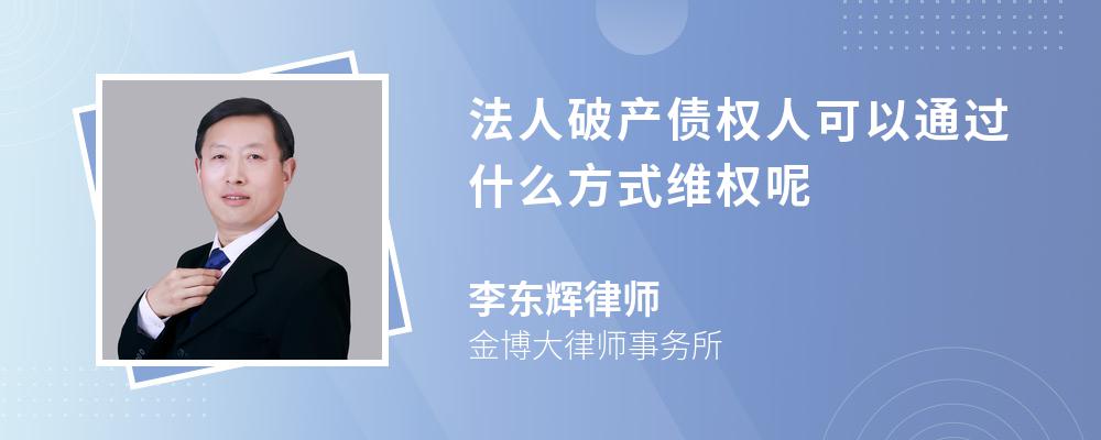 法人破产债权人可以通过什么方式维权呢