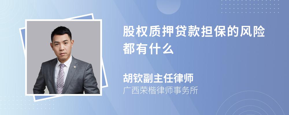 股权质押贷款担保的风险都有什么