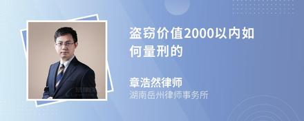 盗窃价值2000以内如何量刑的