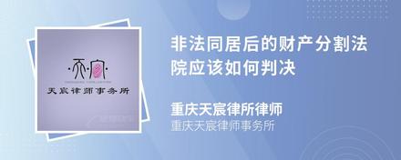 非法同居后的财产分割法院应该如何判决