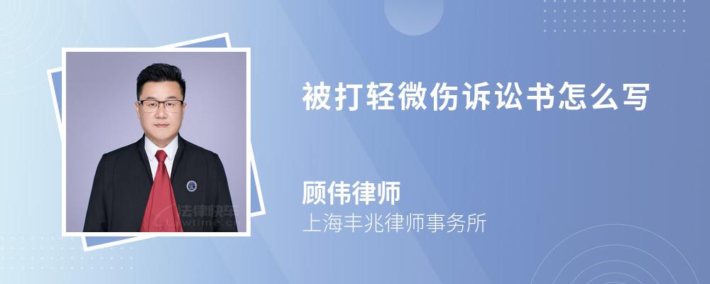 被打轻微伤诉讼书怎么写