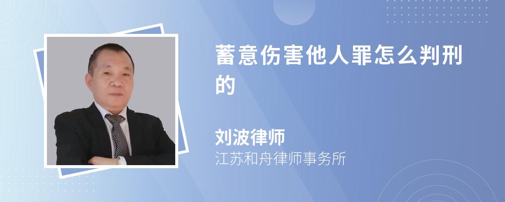 蓄意伤害他人罪怎么判刑的