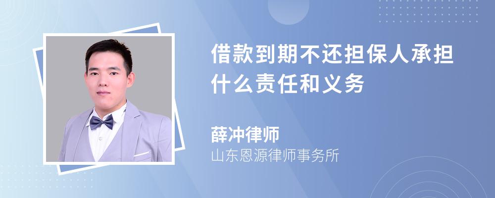 借款到期不还担保人承担什么责任和义务