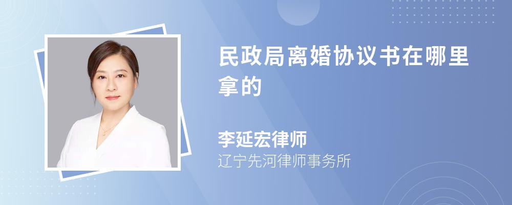 民政局离婚协议书在哪里拿的