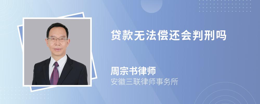 贷款无法偿还会判刑吗