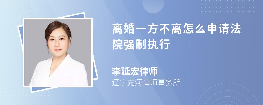 离婚一方不离怎么申请法院强制执行