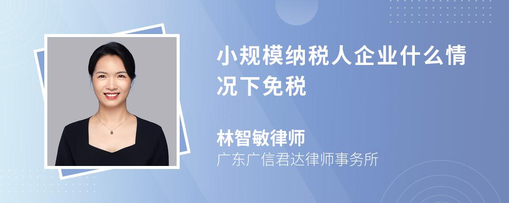 小规模纳税人企业什么情况下免税