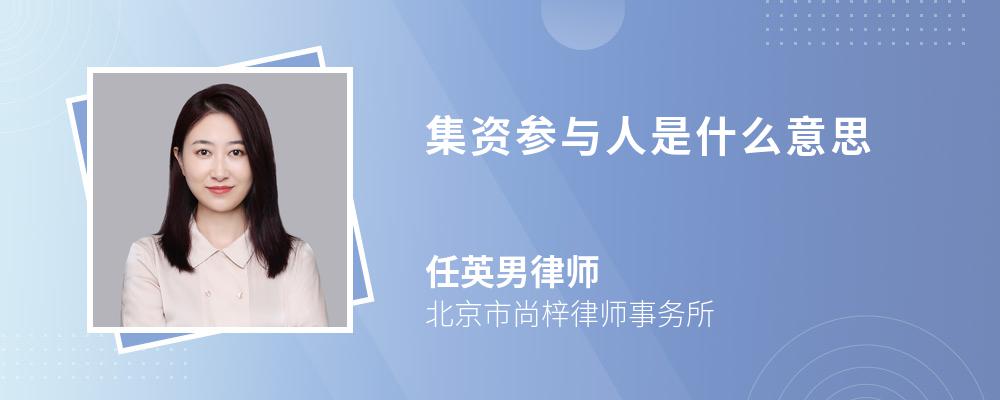 集资参与人是什么意思