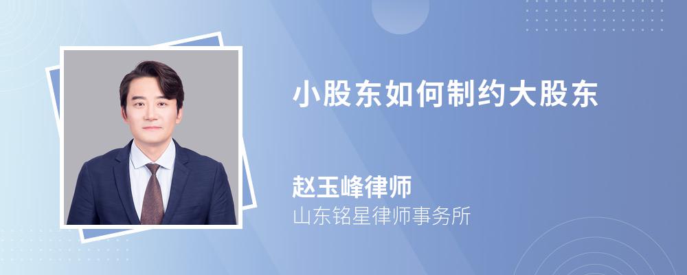 小股东如何制约大股东