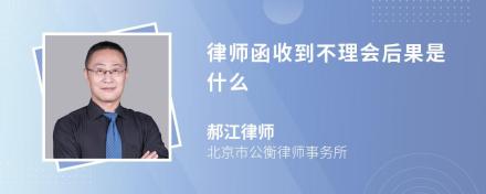 律师函收到不理会后果是什么