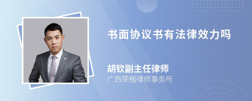 书面协议书有法律效力吗