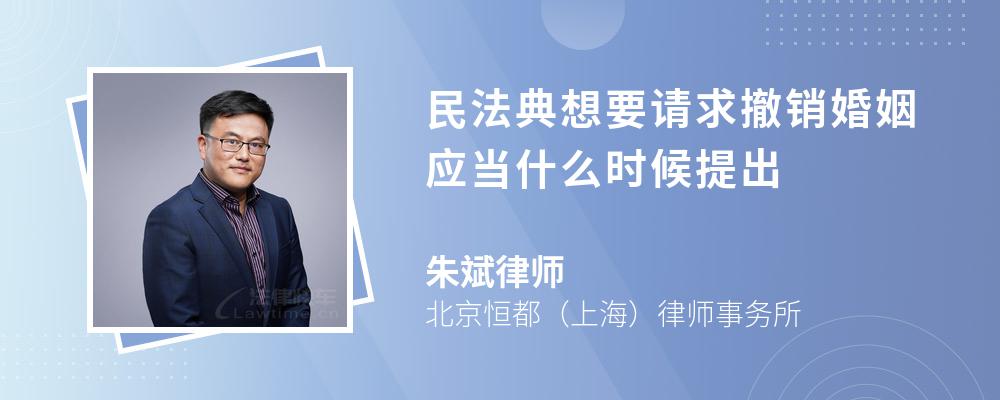 民法典想要请求撤销婚姻应当什么时候提出