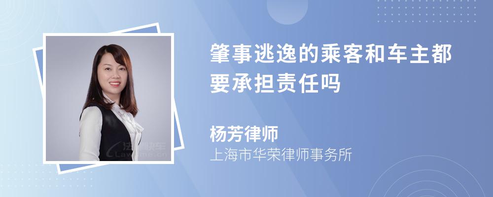 肇事逃逸的乘客和车主都要承担责任吗