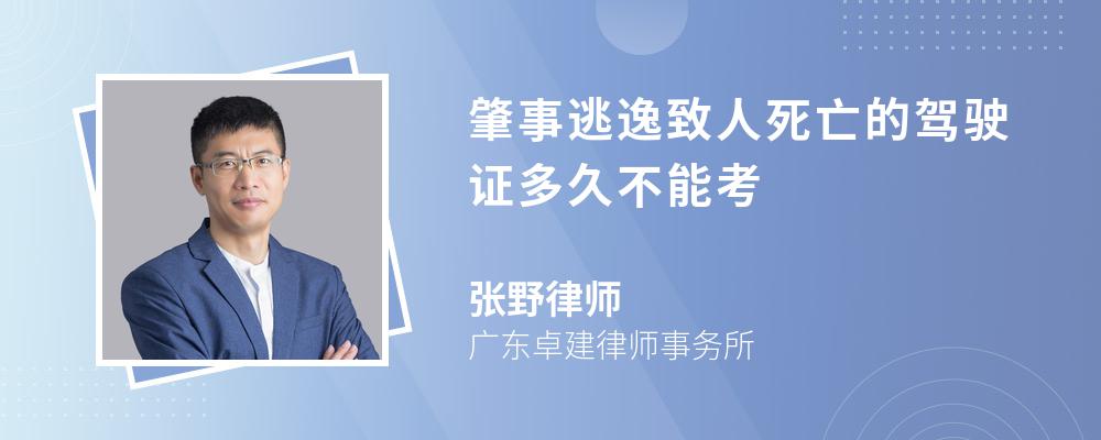 肇事逃逸致人死亡的驾驶证多久不能考