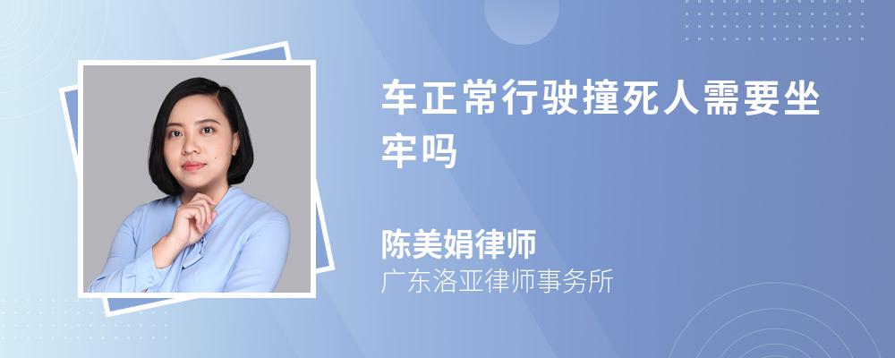 车正常行驶撞死人需要坐牢吗