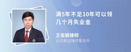 满5年不足10年可以领几个月失业金