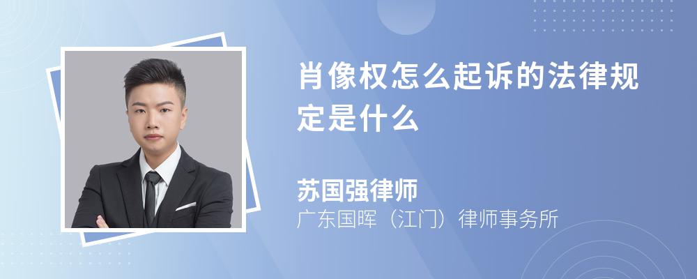 肖像权怎么起诉的法律规定是什么