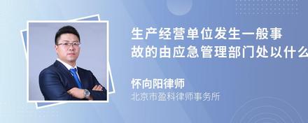 生产经营单位发生一般事故的由应急管理部门处以什么的罚款