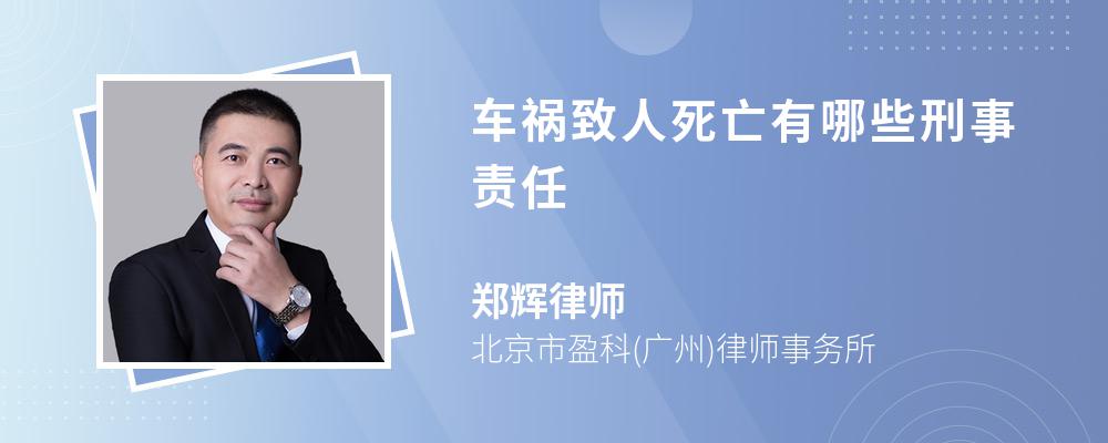 车祸致人死亡有哪些刑事责任