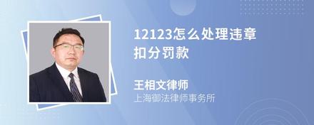 12123怎么处理违章扣分罚款