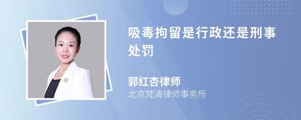 吸毒拘留是行政还是刑事处罚