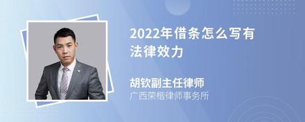 2022年借条怎么写有法律效力