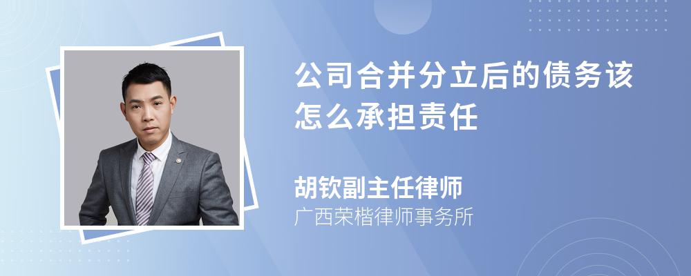 公司合并分立后的债务该怎么承担责任