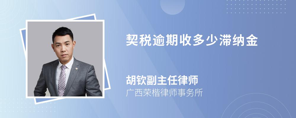 契税逾期收多少滞纳金