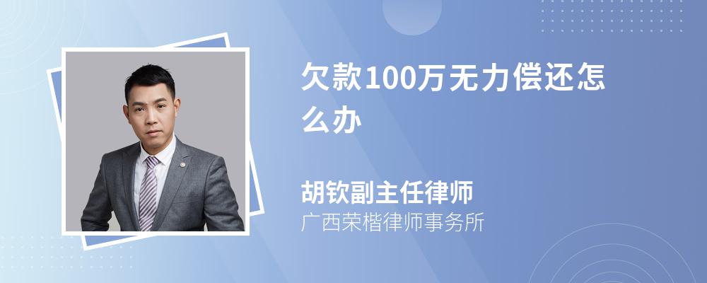 欠款100万无力偿还怎么办