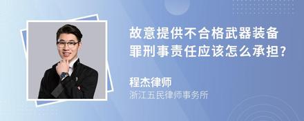 故意提供不合格武器装备罪刑事责任应该怎么承担?