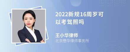 2022新规16周岁可以考驾照吗