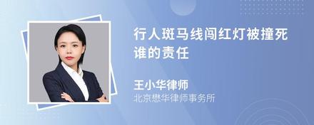 行人斑马线闯红灯被撞死谁的责任