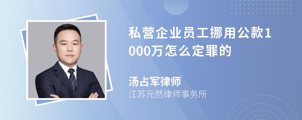 私营企业员工挪用公款1000万怎么定罪的