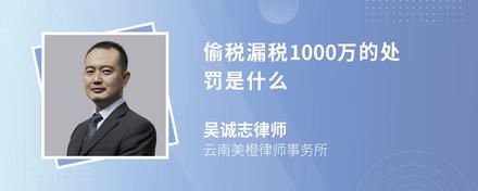 偷税漏税1000万的处罚是什么